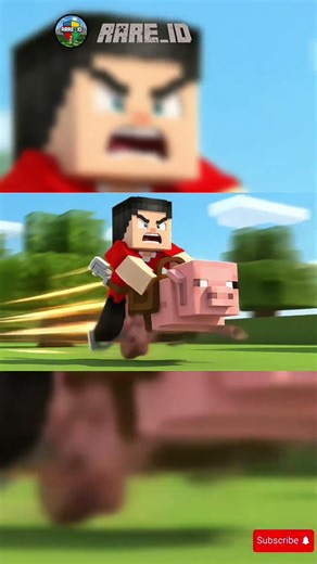 Minecraft Pig Ride Fails Hilariously! 🐷🤣 #shorts #minecraft #comedy