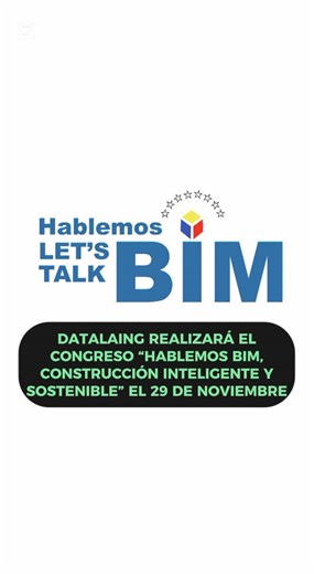 Este lunes, #17Nov, conversamos con el CEO de @datalaing, Leonardo Mata, sobre el congreso “Hablemos BIM, Construcción Inteligente y Sostenible”, el próximo 29 de noviembre, vía online💻 El evento contará con la participación de 15 ponentes, especialistas nacionales e internacionales que compartirán su visión y experiencias en la implementación de la metodología BIM (Building Information Modeling) y la inteligencia artificial en el área de la construcción🏢🤖 La inscripción es gratuita, abierta 