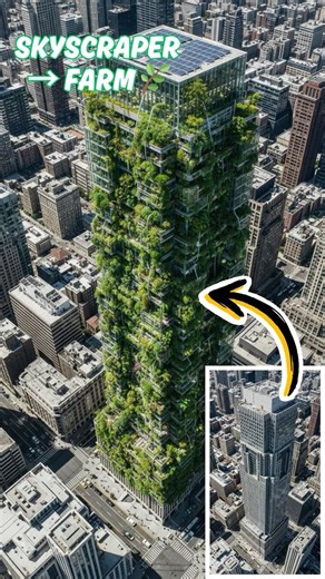 Skyscraper → Vertical Farm in SECONDS 🌿🏢 Eco Revolution