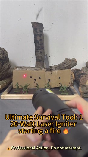 Ultimate Survival Tool: 120-Watt Laser Igniter starting a fire#laser #laserigniter #diy #tools