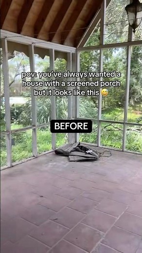 Screened Porch Makeover on a Budget #diy #homeimprovement