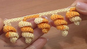 1.3M views · 10K reactions | In this crochet edging video tutorial you will see a great way to end your pattern with a crochet spiral fringe edging. Crochet Edging was made with Crochet Hook 2.25mm (which is #2 US standard) and with yarn: 55% Cotton, 45% Poly Acryli, 160m/50g. | Crochet Elenarugalstudio | Facebook