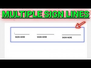 How to Add Multiple Signature Lines in MS Word