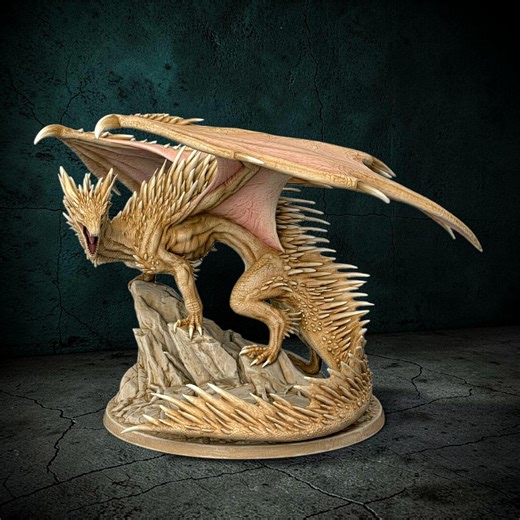 Tabletop Minis | Topaz Dragon | Dnd Dragon Figure | Various Sizes & Finishes - Etsy