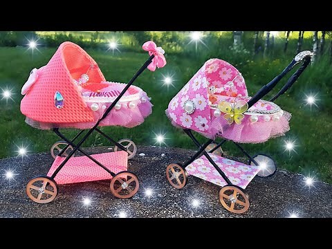 How to make carriage for baby doll| miniature baby carriage tutorial | DIY dolls // stroller |