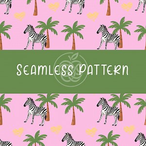 Zebra Palm Tree Seamless Pattern, Tropical Print (PNG JPG) - Etsy Canada