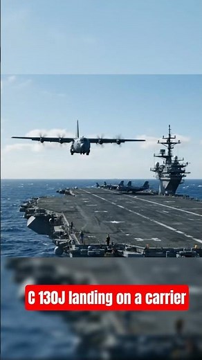 Cargo plane landing on carrier - C 130J #shorts #militaryaircraft #aviation #fighteraircraft