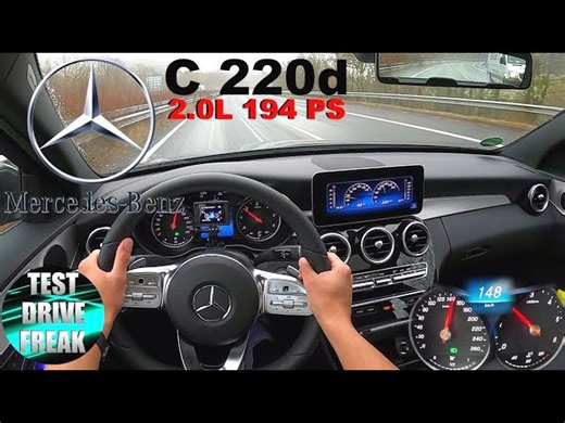 2020 Mercedes-Benz C 220d AMG-Line 194 PS autobahn drive POV