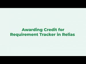 Awarding Credit for Requirement Tracker in Relias
