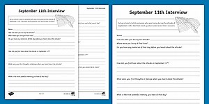 Patriot Day Remembering September 11th Interview Worksheet