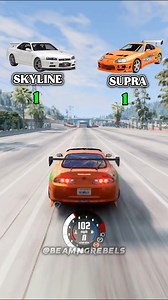 2.1M views · 37K reactions | Nissan GTR vs Toyota Supra #beamngdrive #gaming #cars #gtr #supra #viral | BeamNg Rebels | Facebook