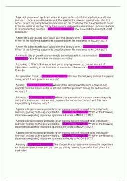 214 Florida Insurance Latest Update 20242025 500 Questions and Verified Correct Answers Guaranteed A