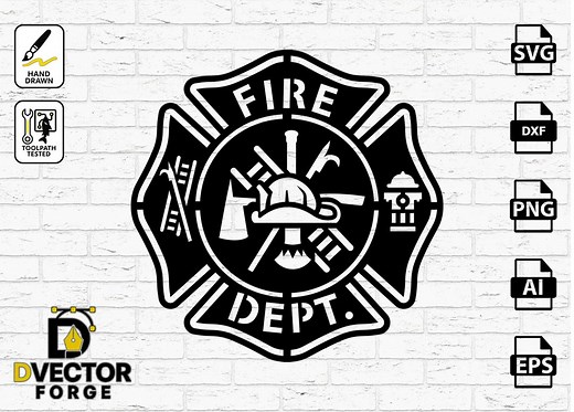 Fire Department Logo SVG: CNC Ready Vector File (digital Download) - Etsy