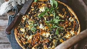 2.6K views · 66 reactions | Make beautiful produce sing with Martin Boetz's Onion, silverbeet and Gruyere tart. 北 Recipe: bit.ly/3s4UO5f | delicious. Australia | Facebook