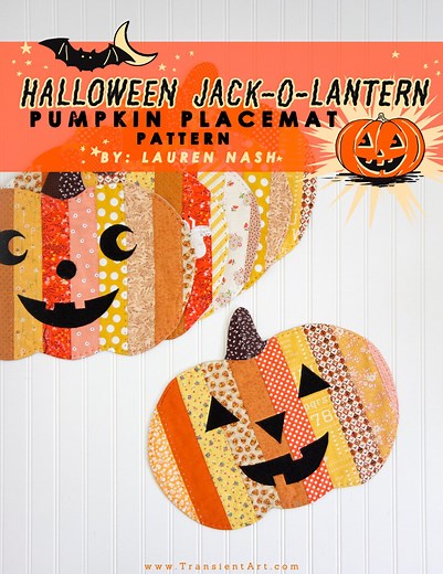 PDF Sewing Pattern - Halloween Jack-o-lantern Pumpkin Placemats - Etsy