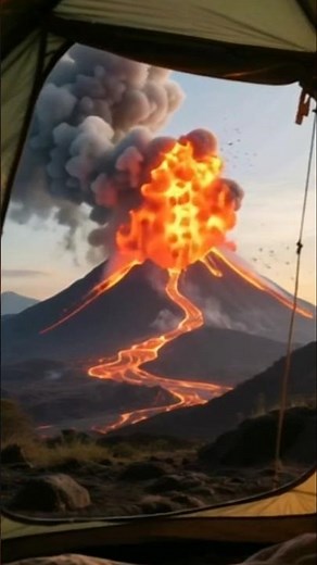 🌋 A Volcano Erupts Right Outside My Tent?! (Unbelievable Real Footage)
