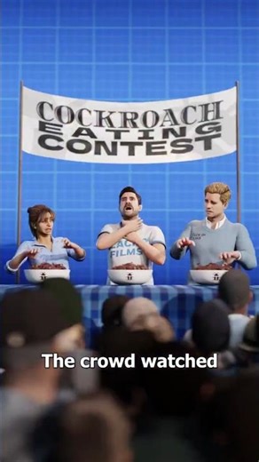 Cockroach eating competition #3danimation #shortsfeed