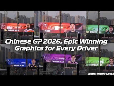 Chinese GP 2026: Epic Winning Graphics for Every Driver shown on Big Screen (Bottas Missing Edition)