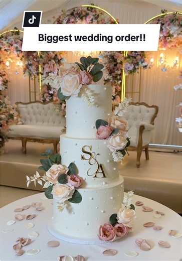 Decorating and delivering our biggest wedding cake order yet! 💕 #weddingcake #cakedecorating #tieredcake #tutorial #processvideo ✨