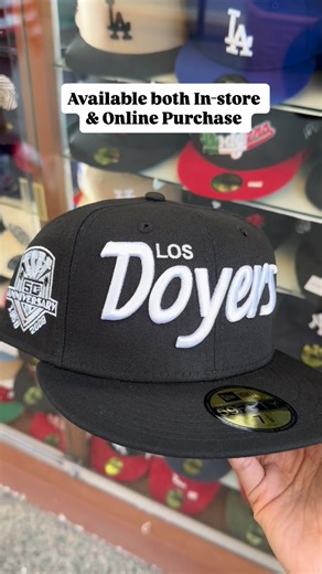 Capland on Instagram: "Los Angeles Dodgers New Era MLB 59FIFTY 5950 Fitted Cap Hat Black Crown/Visor White Los Doyers Script Logo 50th Anniversary Side Patch Green UV In-store purchase - Capland Westfield Mission Valley - Capland Las Americas Premium Outlet Online purchase - https://capland.net/products/1121188763 #caplandus #ladodgers #neweramlb #5950fittedhats #losdoyers"