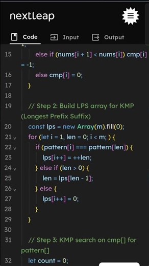 Count Subarrays Matching Pattern — JavaScript Solution Explained | KMP Algorithm | LeetCode Pattern