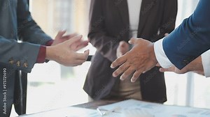 Business people clapping their hands in the meeting, congratulation and appreciation concepts