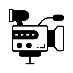 Retro film camera vector design in trendy style, professional video camera design