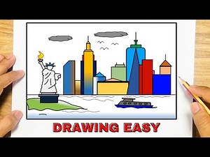 HOW TO DRAW NEW YORK CITY OF USA