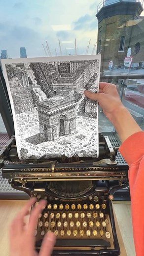 138K views · 297 reactions | Some ASMR style typewriter art of @jamescookartwork’s to relax and inspire you ☀️. Thoughts? The Arc de Triomphe, the mechanical sounds of this 1920’s Underwood No. 5 are a delight 律 #typewriter #artistsoninstagram #artreels #reels #paris #arcdetriomf #asmr #asmrart #artwork #artfeature #moma #nycart #losangelesart #thearcdetriomphe #parisarchitecture #frencharchitecture #architects_need | Architects need | Facebook