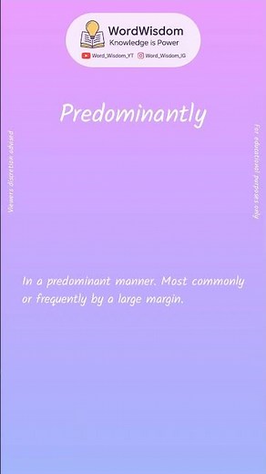 What does "Predominantly" mean? | English vocabulary shorts | #predominantly #wordwisdom