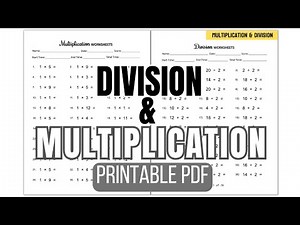 Division and Multiplication Worksheets Printable (PDF)