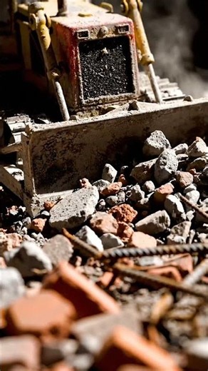 Mini Bulldozer Demolition! 🚧 Watch This Tiny Machine Clear Rubble