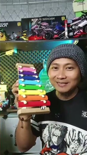 mainan musik kayu latih mengenal nada dan warna
