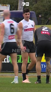 Jordan De Goey was concussed following an accidental collision with Brayden Maynard and Dan Houston at training. STORY 👉 tinyurl.com/255orsrr | 7AFL