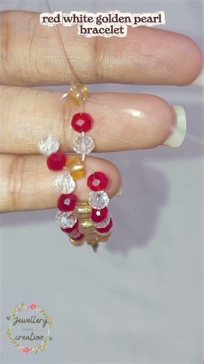 golden pearl bracelet 🌸🌹#diy beads bracelet #for girls# handmade bracelet 🌼