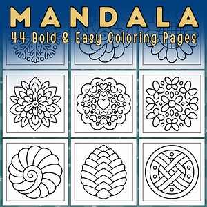 Bold and Easy Mandala Coloring Pages for Kids & Adults | 40  Printable Mandala Sheets PDF | Relaxing Art | Instant Download Activity - Etsy Australia