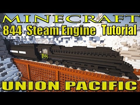 Minecraft Train Tutorial : Steam Locomotive - Union Pacific 844 TUTORIAL