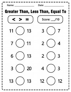 Comparing Numbers 1-20 | Greater Than, Less Than , Equal To, Educational Activity for Kids - Etsy UK