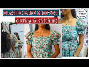 Diy Shoulder less Elastic puff Sleeves/ Elastic puff Sleeve Cutting & Stitching/ #designer sleeves