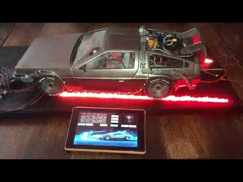 Back to the Future DeLorean Scale Model With LED Flaming Road 88 MPH Effect #deloreantimemachine