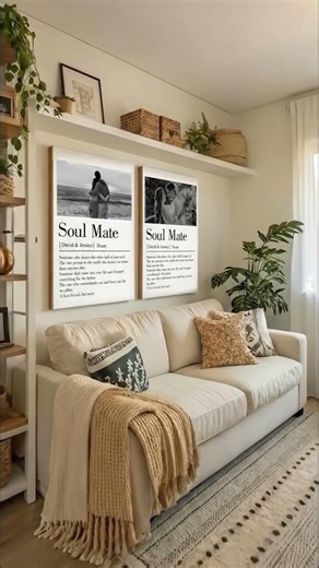 Custom Photo Soul Mate - Personalized Canvas Print - Gift For Couples Anniversary, Valentine's Day