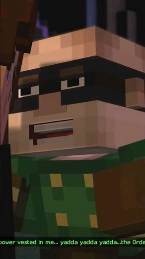 Minecraft Story Mode 1: Jesse takes Magnus' armor.