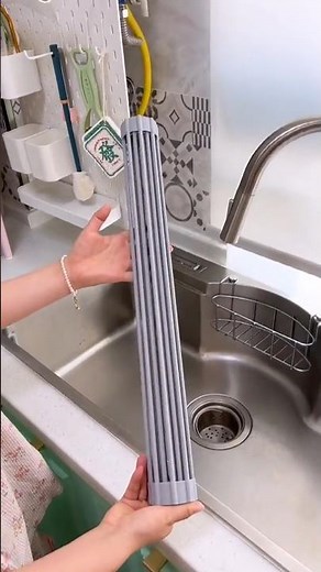 Roll-Up Dish Drying Rack 🧽 |10-Pipe Foldable Over-the-Sink Drainer | Multipurpose Kitchen Organizer!
