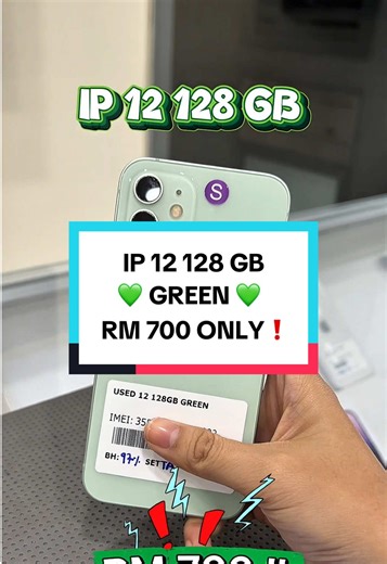 iPhone 12 128GB Green for RM 700 - Limited Warranty