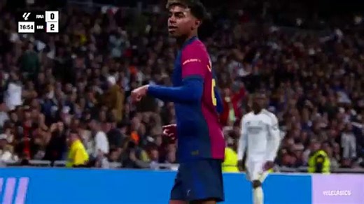 La celebración de Lamine Yamal en el Bernabéu: el goleador más joven de la historia en un clásico