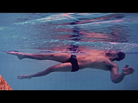 Swimming smooth backstroke in 4k. Ultra HD