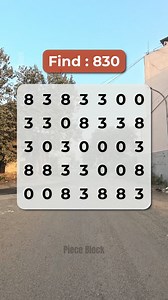 Can you spot the number : 830? 🤔 | Piece Block