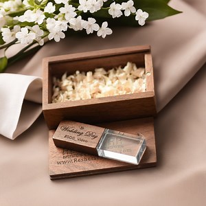 Personalized Crystal USB Drive With Walnut Box: Wedding Photography Gift - Etsy Australia