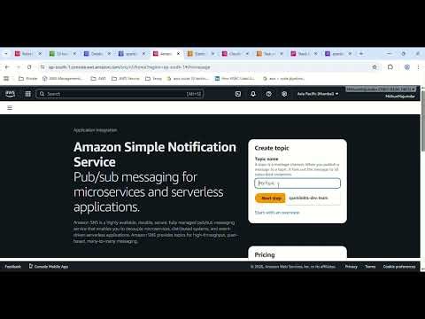 AWS JSBM MySQL Angular ECS CICD Part 12 | Create SNS Topic