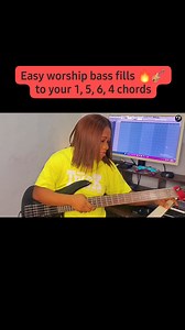 Easy worship bass fills 🔥🎸 to your 1, 5, 6, 4 chords #reels #basslessons get more videos on my Youtube channel @basslady Credit @hearandplay 🔥 | BassLady